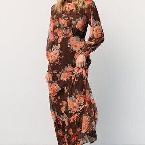 Baltic Born Luciana Maxi Dress | Brown Floral Size LL